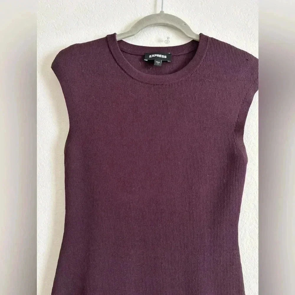 Express Crew Neck Cap Sleeve Midi Dress | size small - Picture 4 of 5
